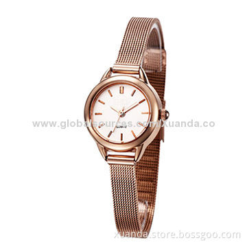 Fashion watch, alloy case watch with rose gold for woman style
